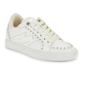 Zadig and Voltaire Low Top Flash Leather White Studded Sneakers | 7.5 / 38
